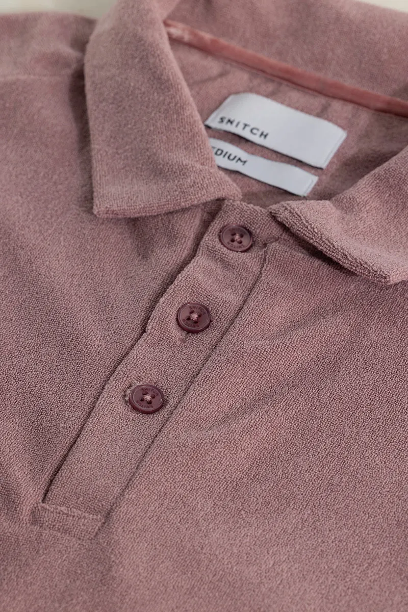 Micro Terry Mauve Polo T-Shirt