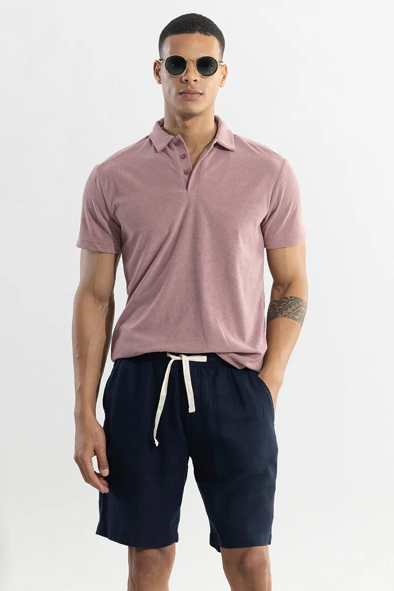 Micro Terry Mauve Polo T-Shirt