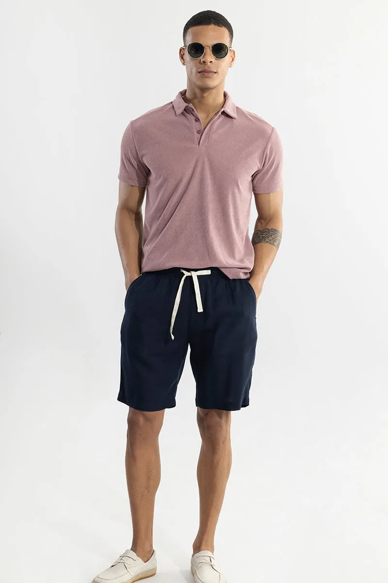 Micro Terry Mauve Polo T-Shirt