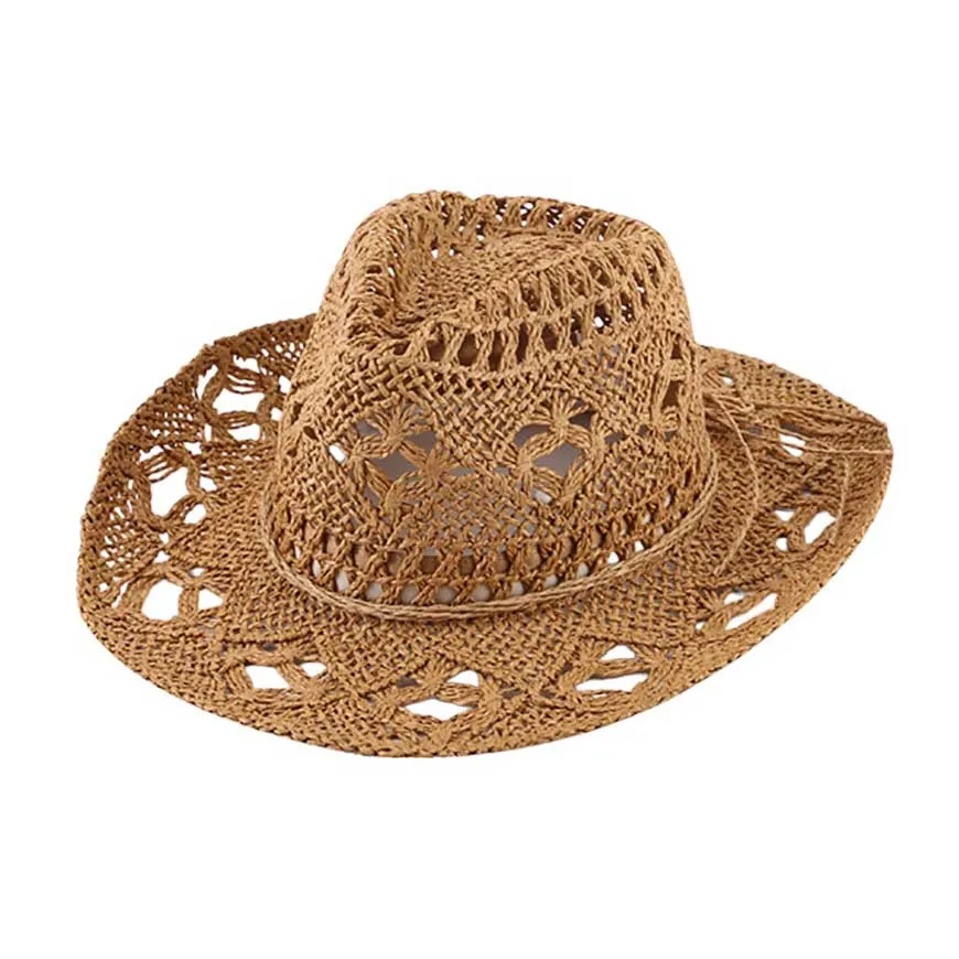 Open Weave Panama Cowboy Straw Hat