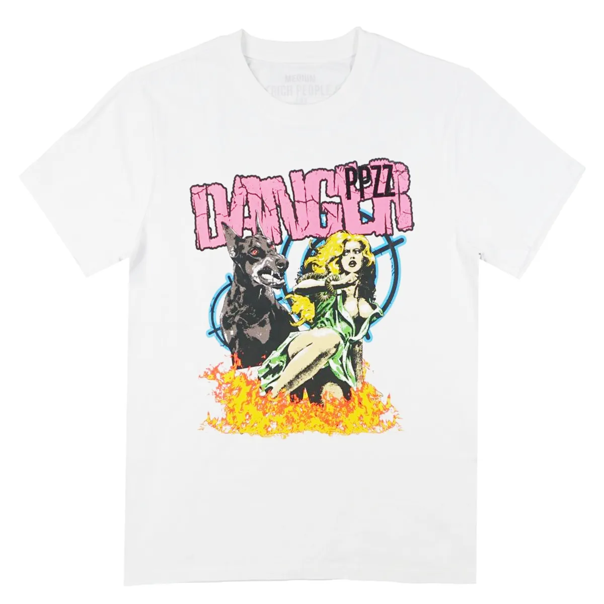 PPZZ x Rich People Dangerous Tee (Wht/Multi) /D2