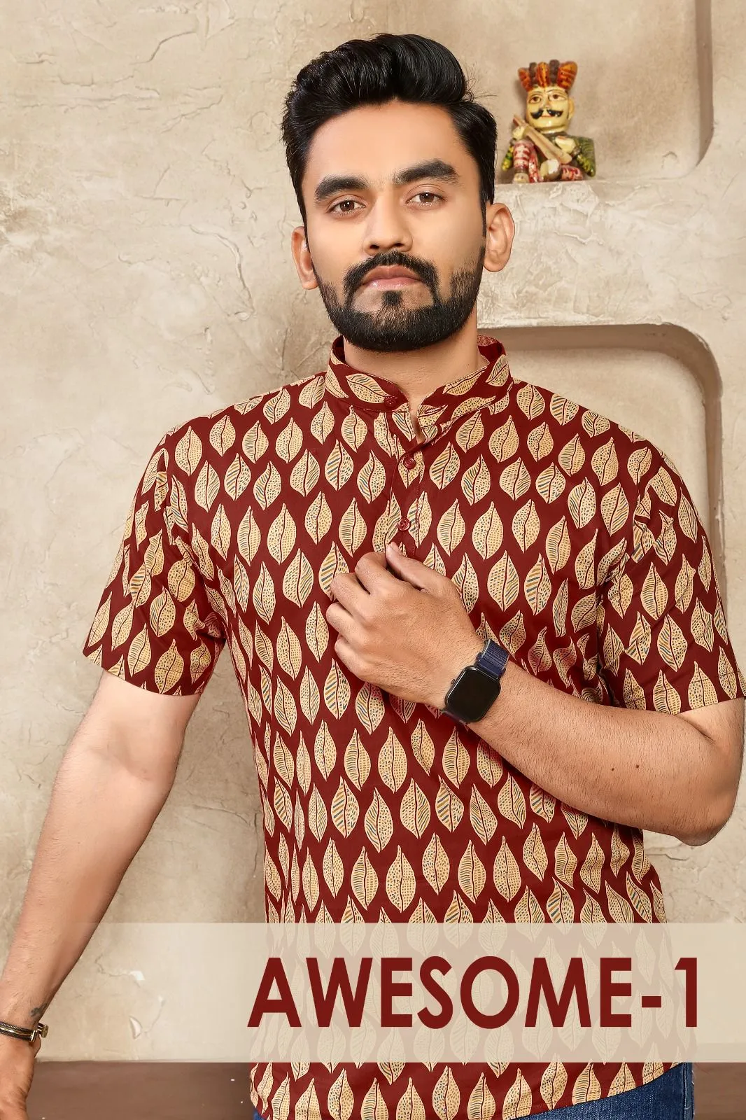 Pure Cotton Print Men's Party wear Shirt