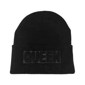 Queen Message Solid Knit Beanie Hat