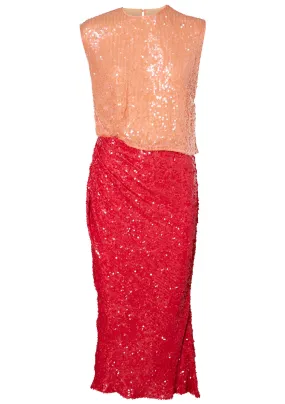 Rini Sequin Dress Red Multi