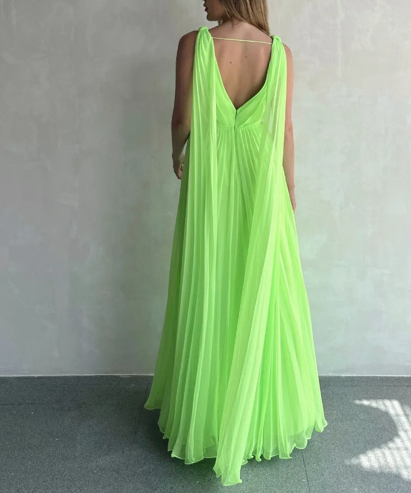 Sleeveless Chiffon Long Dress