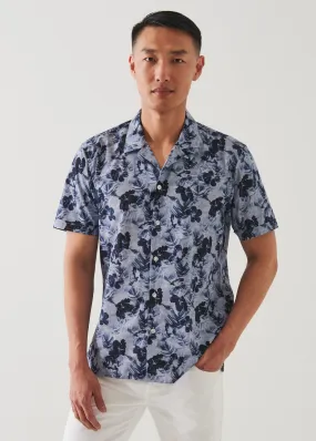 TROPICAL FLORAL PRINT CAMP COLLAR SHIRT