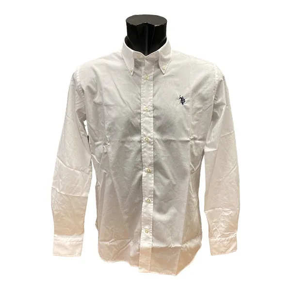 US Polo Assn. Dirk men's long sleeve shirt 62486 52112 100 white