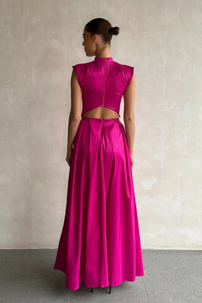 Vestido Rosa Crepe