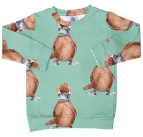 Vintage Green Platypus Kids' Jumper