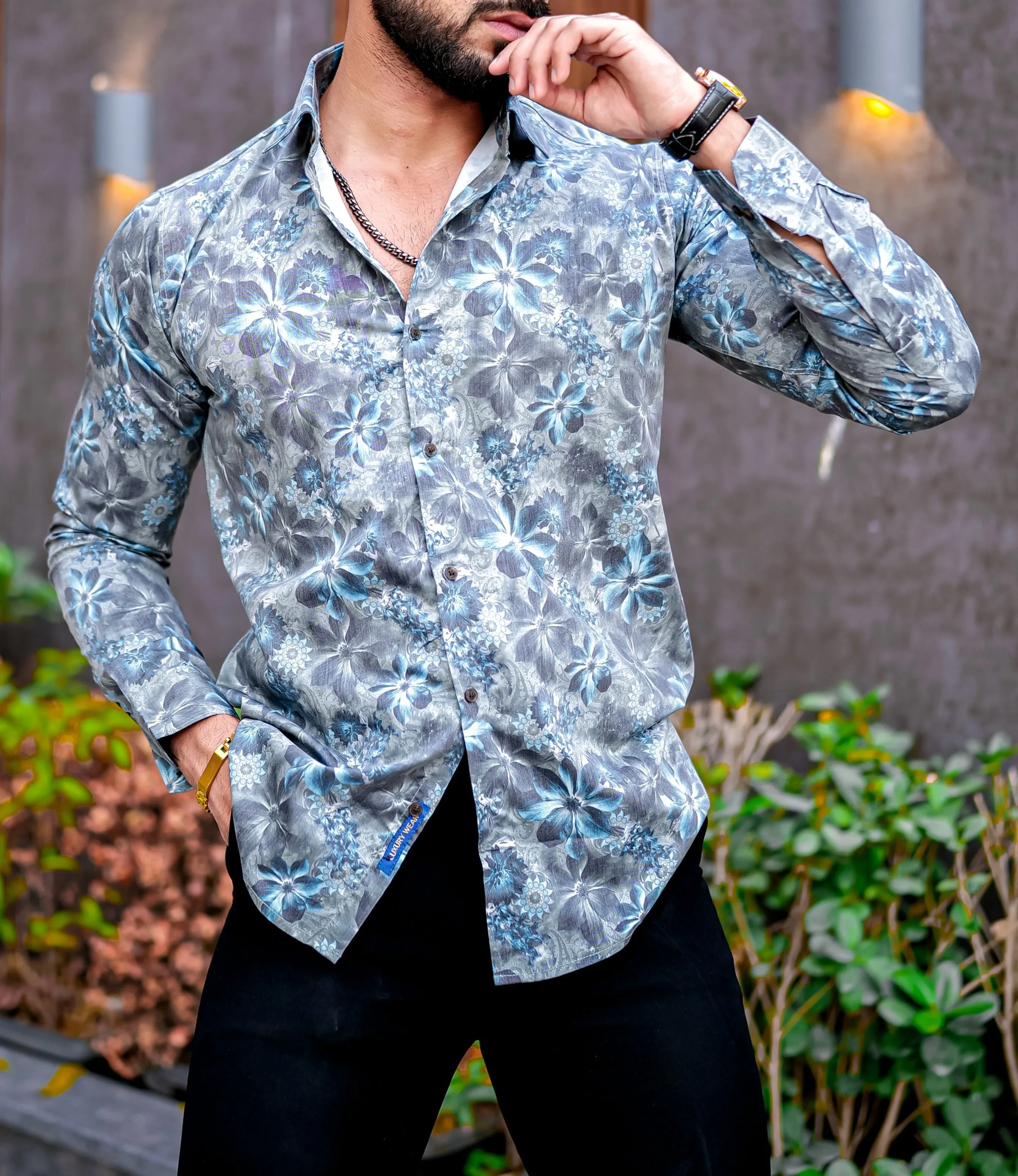 VOZIA Evoke Floral Printed Button-Up Men's Shirt