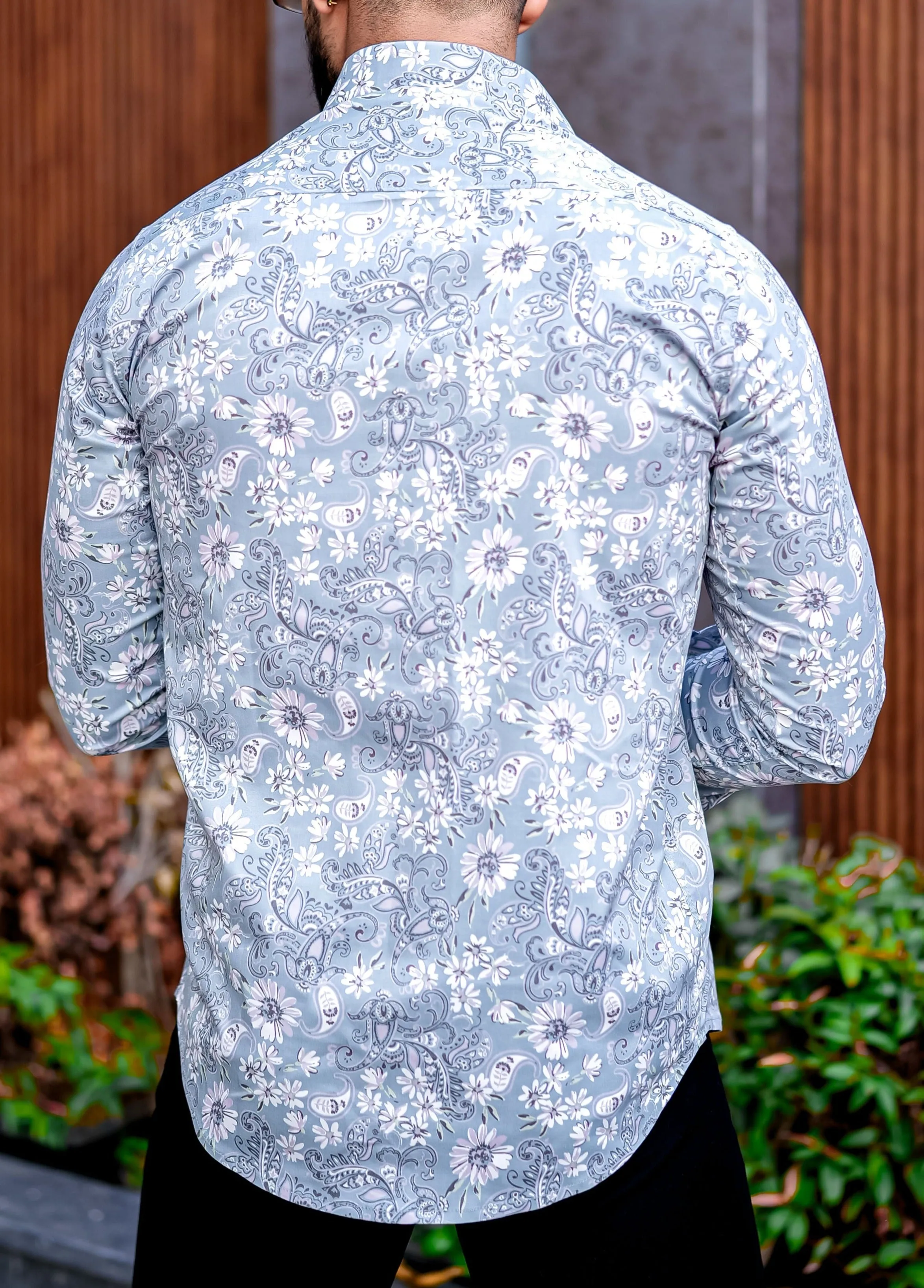 VOZIA Lumos Floral Printed Button-Up Men's Shirt