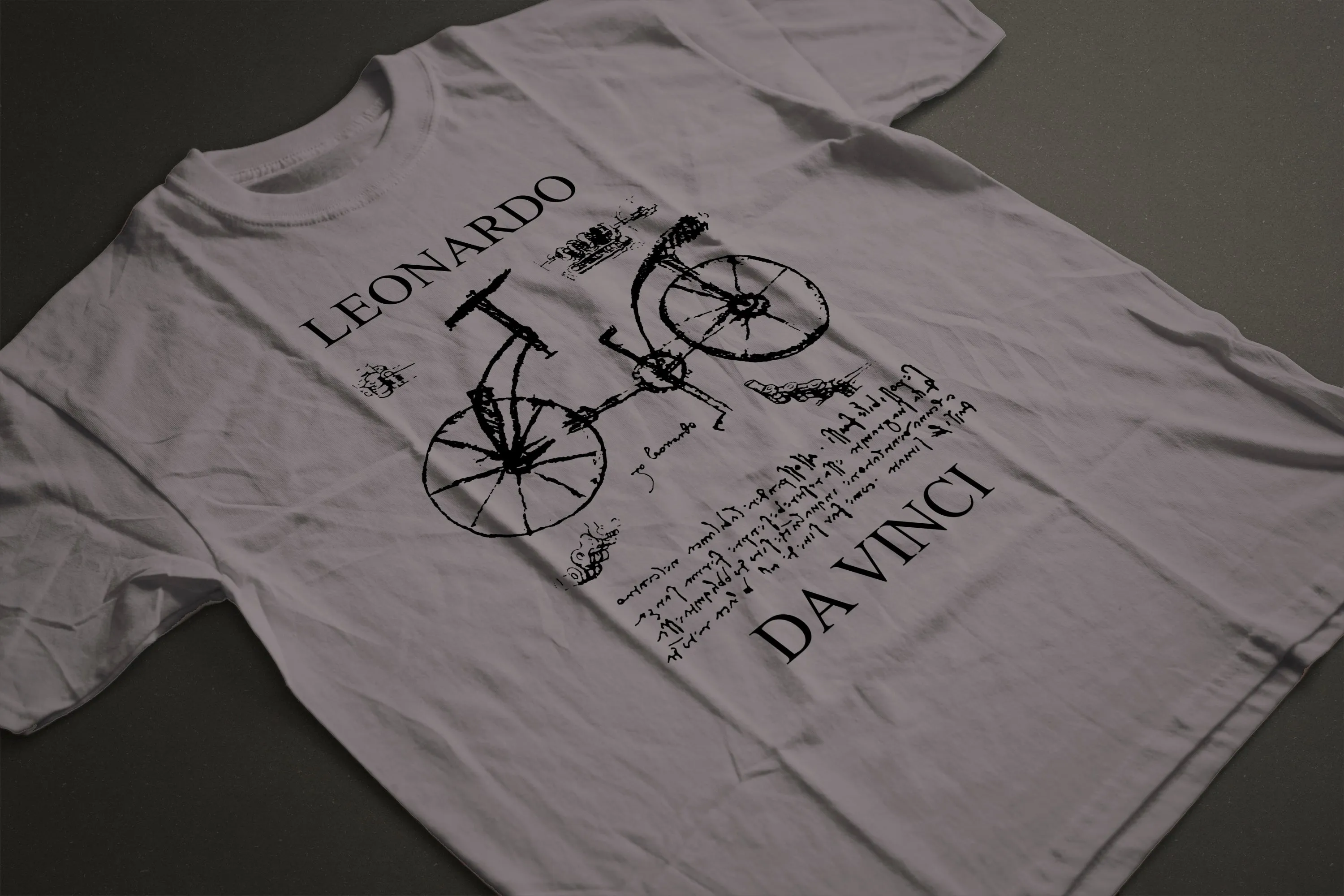 White or Grey Leonardo Da Vinci T-Shirt