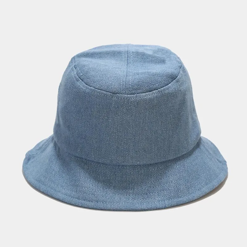 Women Men Pure Color Denim Outdoor Sun Protection Hat