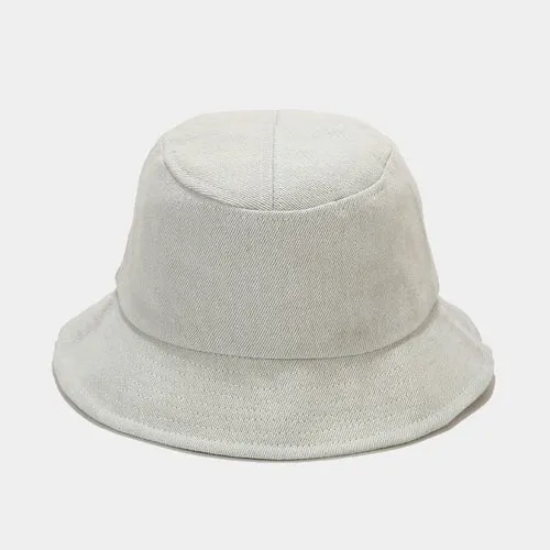 Women Men Pure Color Denim Outdoor Sun Protection Hat