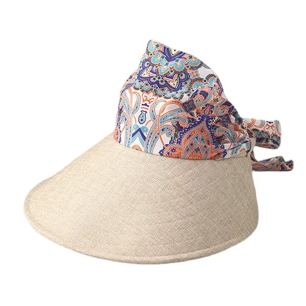 Women Summer Wide Brim Sun Bucket Hat Foldable Anti-UV Gardening Visor Cap