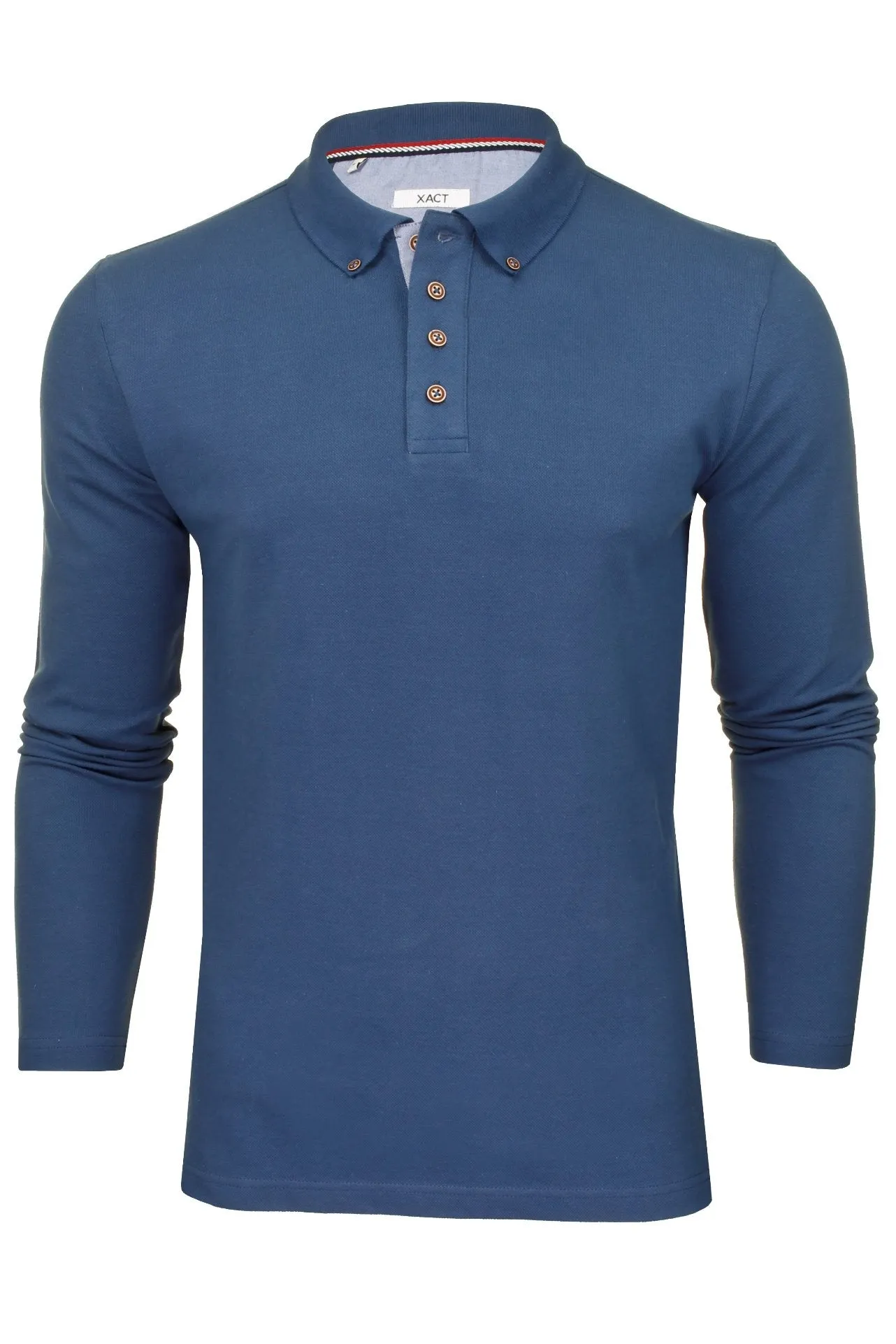 Xact Mens Polo T-Shirt Pique Long Sleeved