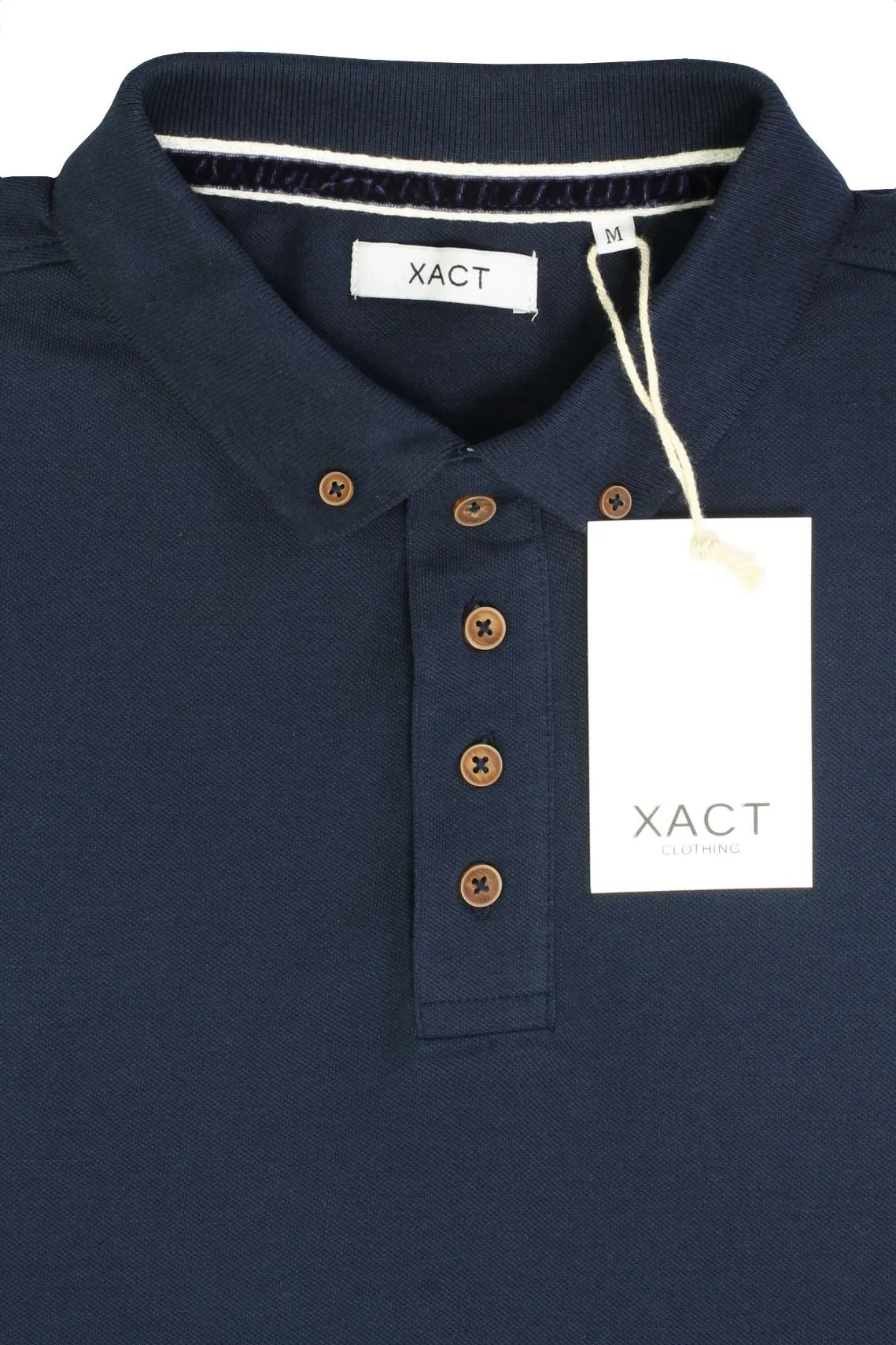 Xact Mens Polo T-Shirt Pique Long Sleeved