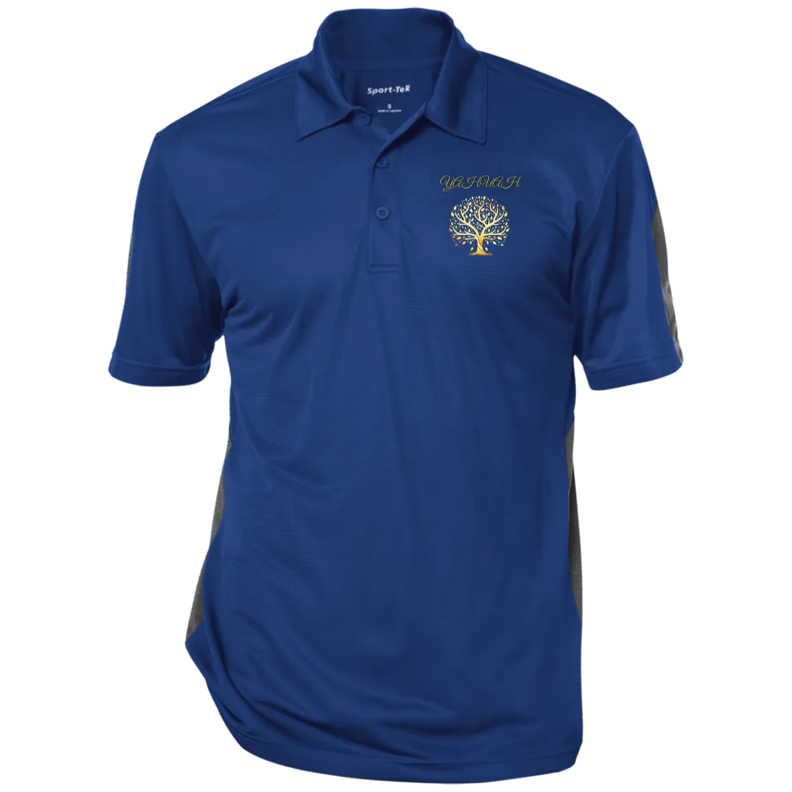 Yahuah-Tree of Life 01 Men's Designer Performance Textured Three Button Polo Shirt (5 colors)